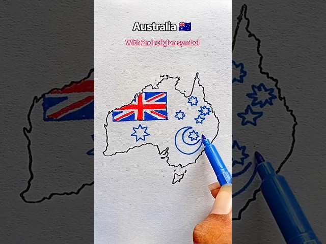 Draw Flag Map of Australia 🇦🇺 #australia