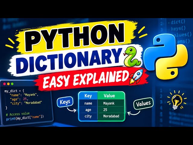 Python Dictionary Explained 🐍 | Key-Value Pairs, Methods & Operations | Beginners