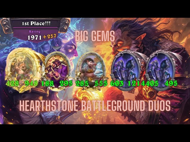 Big Gems and Beasts Hearthstone Battlegrounds Duos Gameplay No Commentary New Update🛡️ 1971 Rating