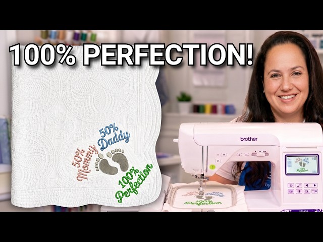 How to Embroider a 50% Mommy, 50% Daddy, 100% Perfection Baby Blanket