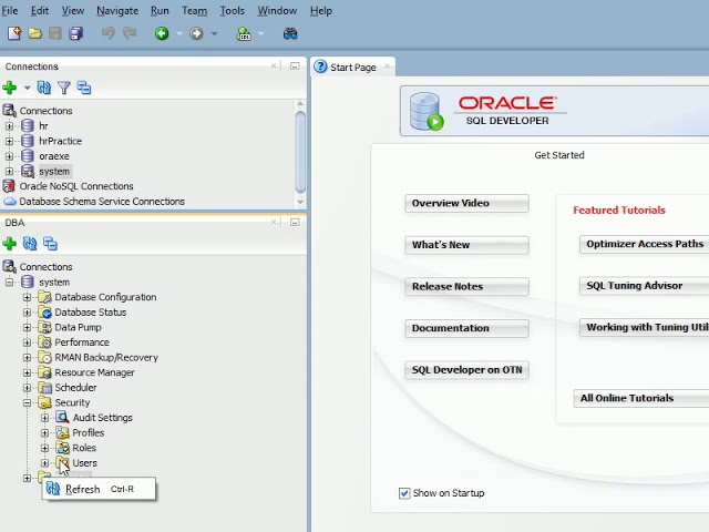 Oracle ---Creating Users in SQL Developer