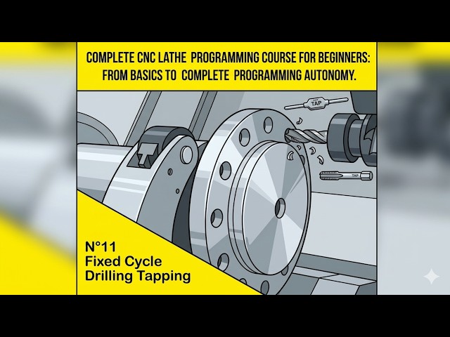 No 11 Complete CNC lathe programming tutorial for beginners CNC!Drilling and tapping cycle #cnc