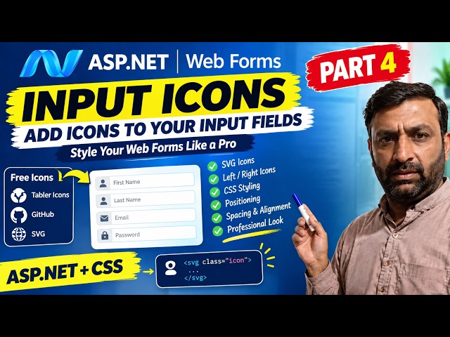 Add Icons to Textboxes | SVG Icons, CSS Positioning & Image Controls | Part 4