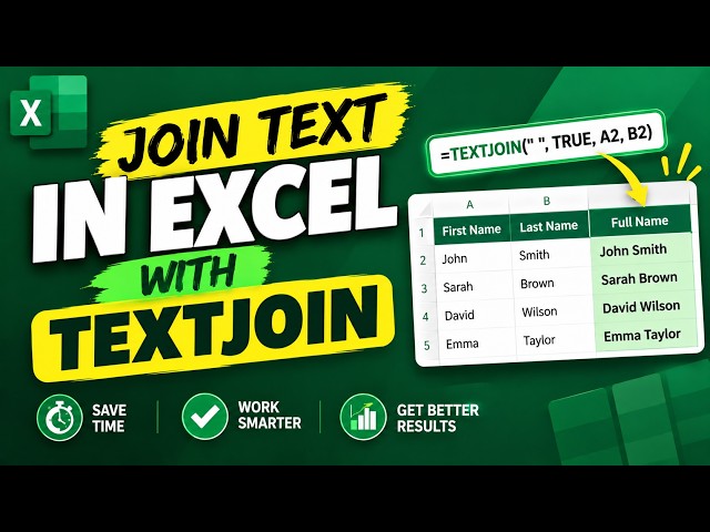 This Excel Formula Will Save You HOURS of Typing! 🤯| Textjoin