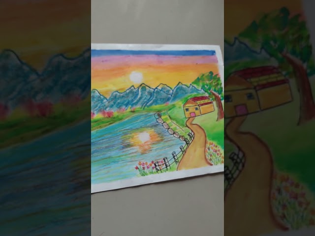 From Blank Page to stunning Landscape ! (So Relaxing b) #art #beginnerarttips #drawing #drawing