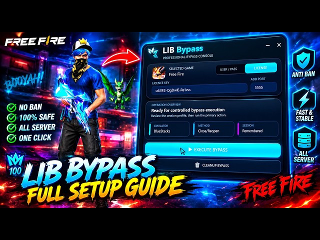 FREE UID BYPASS 🔥  FREE BYPASS FREEFIRE PC  FREE EMULATOR BYPASS  FREE FIRE UID EMULATOR BYPASS 🔥