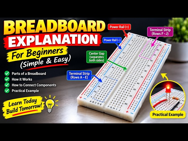 Breadboard tutorial basics for beginners in english - science and electronics  diy - howtofunda