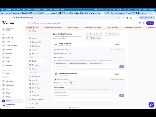 Integrating Gmail to Vedain