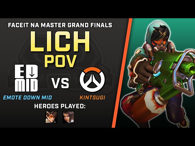 [ LICH ] TERRIFYINGLY Good Tracer | Emote Down Mid vs Kintsugi | Faceit NA Master Grand Finals