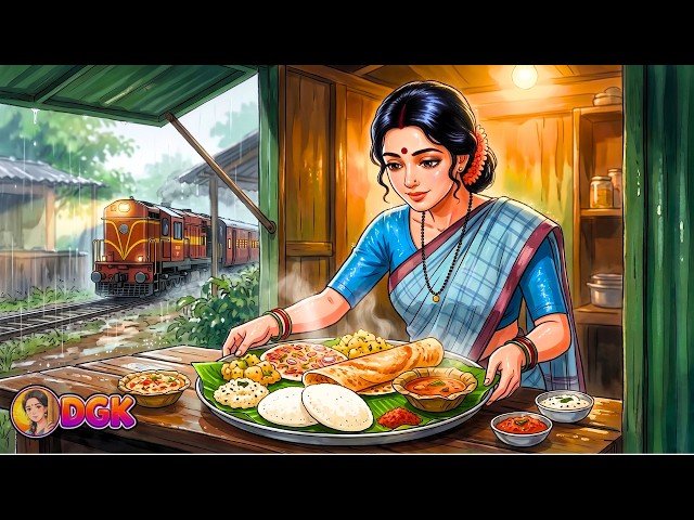 The Ultimate 1990s Monsoon Escape | Authentic South Indian Railway Tea Stall & Rain ☕Ghibli ASMR