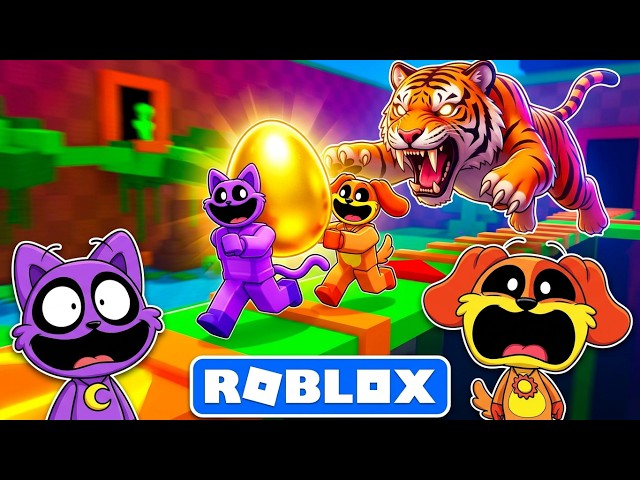 BABY CATNAP AND DOGDAY STEALING EGGS = THEY'RE DEADS!!! #roblox #obby