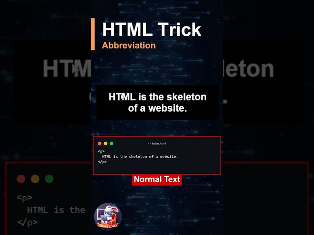 HTML abbr or Abbreviation Tag | HTML Tips and Tricks #shorts #coding #webdevelopment
