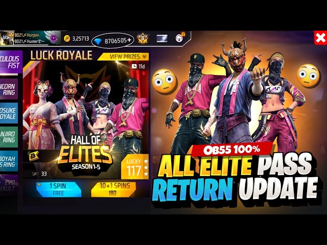 Old Elite Pass Bundle Return Confirm Date |New Event Free Fire Bangladesh Server|Free Fire New Event