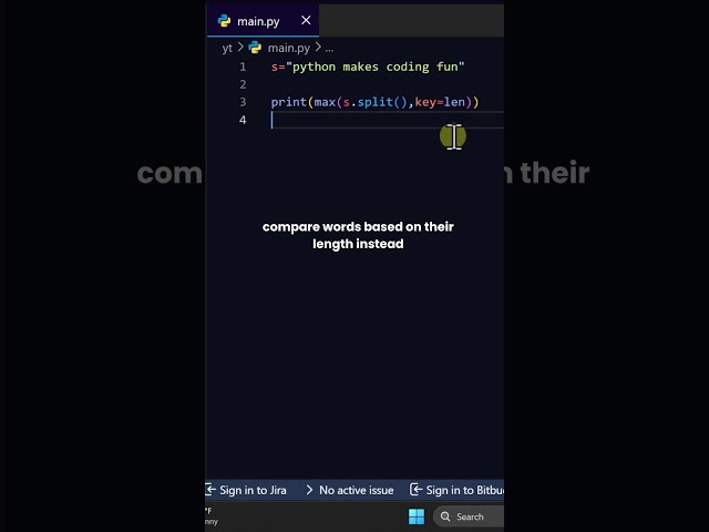 Find the Longest Word Fast 🔥 #coding #python #stem #science
