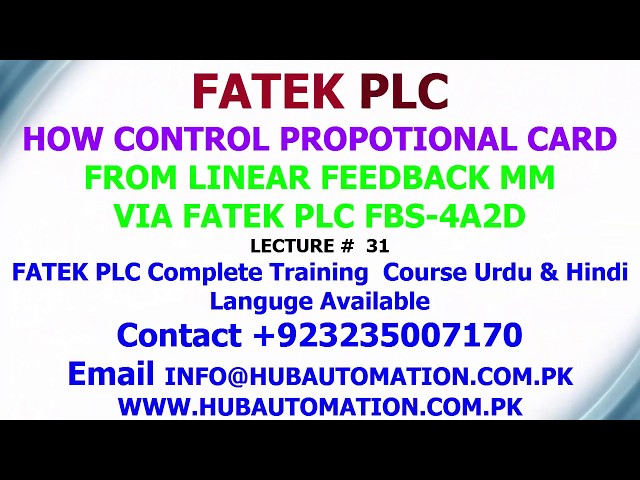 FATEK PLC  DIGITAL TO ANALOG MODULE CONTROL PROPORTIONAL CARD & LINEAR LECTURE 31