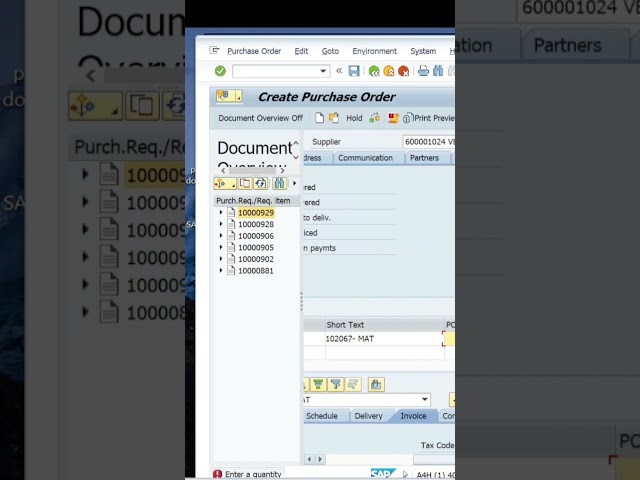 ✅️ Create Purchase order through Purchase Requisition