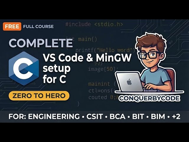 C Programming #2: VS Code & MinGW Setup | gcc is not recognized as an internal or external command