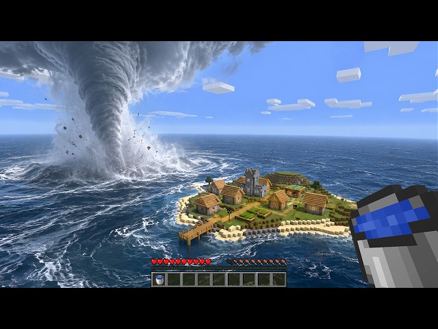 Realistic Water Tornado vs Island (what will happen?) - Minecraft Experiments