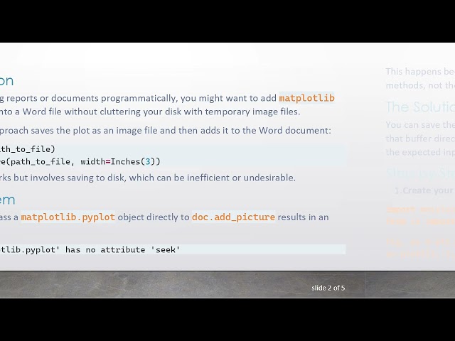 How to Add a matplotlib Plot Directly to a Word Document Without Saving an Image File