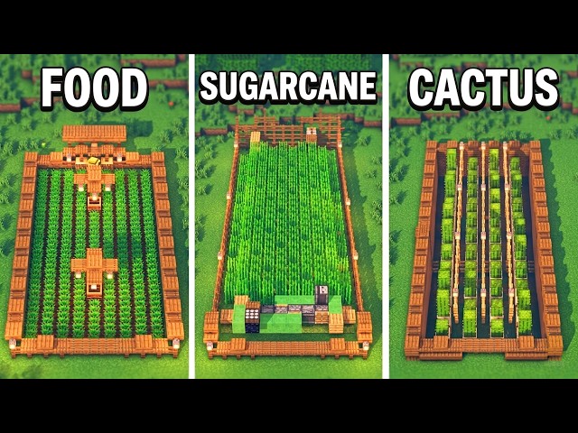Minecraft 3 Easy Automatic Farms for Survival! 🌱 Bedrock & Java Tutorial