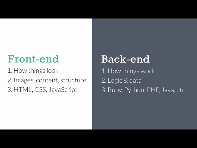 Front-end vs. Back-end