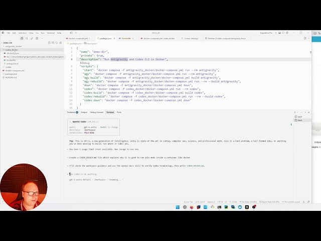 Codex Cli and Docker in yolo mode