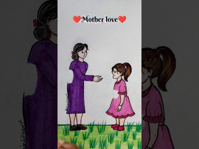 mother love ❤️#motherdaughter #drawing #art #shorts