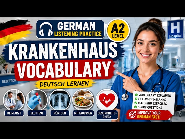 German Listening Practice | Krankenhaus Vocabulary | Deutsch Lernen