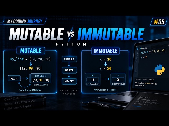 Python Mein Mutable & Immutable Kya Hote Hain? | Memory, Objects & id() Explained #05