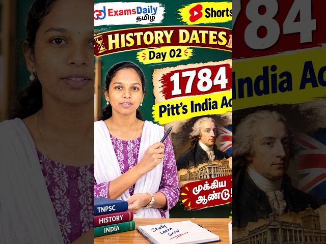 History Dates – Day 02 | Pitt’s India Act 1784 | TNPSC Shorts