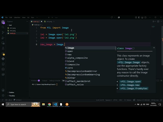 Concatenating two images with Pillow and Python