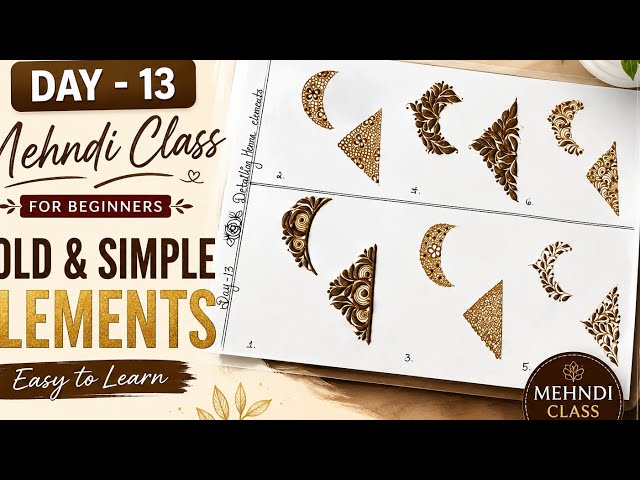 Day 13 | Beautiful Detailing & Filling Mehndi Designs | Mehndi Class for Beginners 🌸