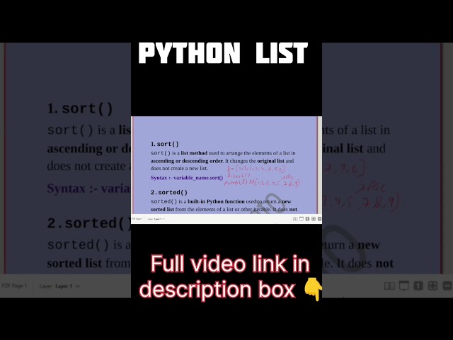 sort() vs sorted()  #coding  #programming # #pythontutorial #python