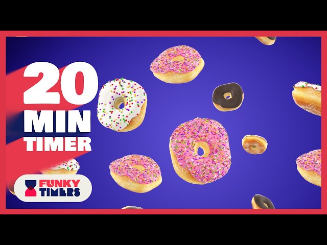 20 Minute Classroom Countdown Timer with Endless Falling Doughnuts 🍩