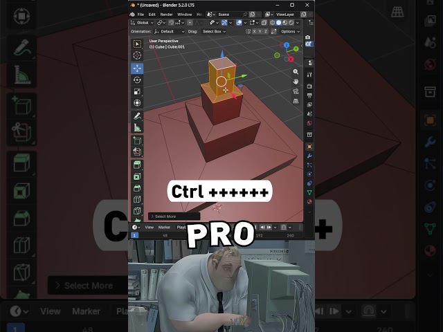 Blender Noob vs PRO: A Really Quick & Useful Tip! ⚡ Quick & Easy! || #blender #3d #trending #tiktok