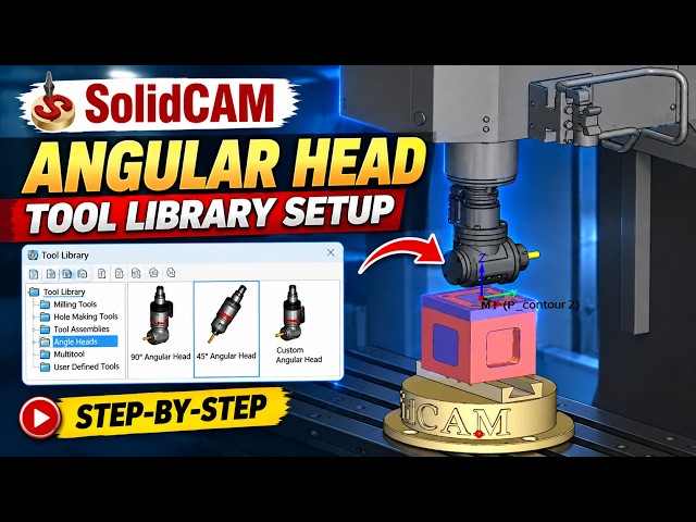 104_SolidCAM Angular Head Setup in Tool Library | Complete Tutorial