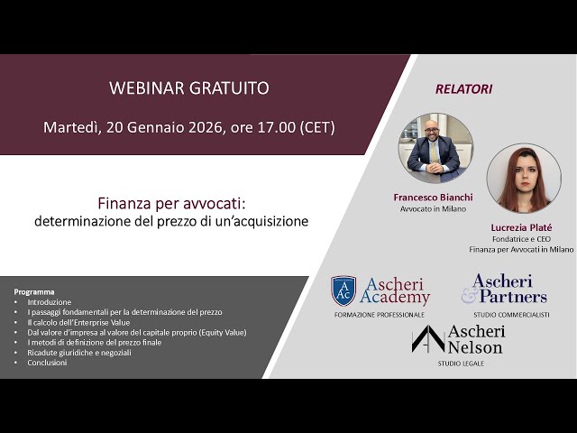 Finanza per avvocati: Cosa devi sapere per affrontare una operazione di M&A