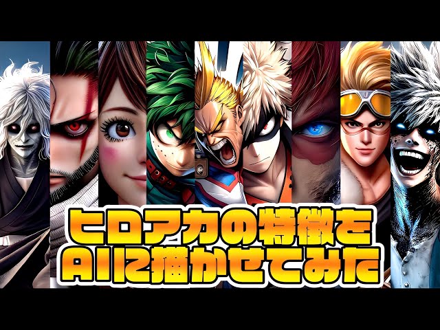 【僕のヒーローアカデミア】【総集編】ヒロアカの特徴をAIに描かせてみた