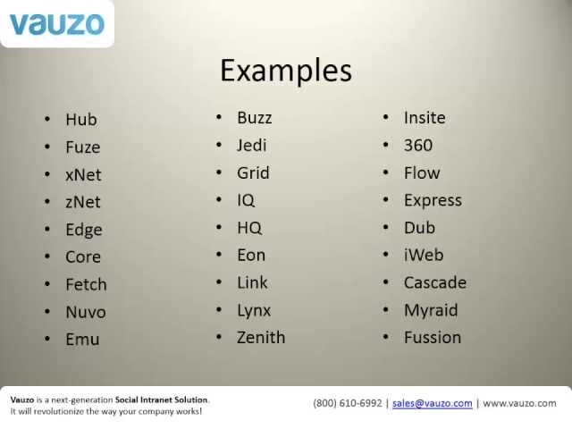 Intranet Names - Tips and 27 Cool Examples