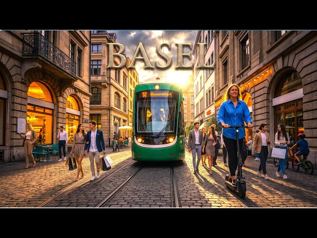 Basel, Switzerland 4K 60fps | Walking & E-Scooter Ride Through Stunning Streets🇨🇭