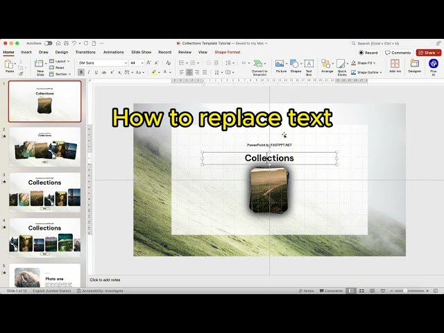 Photo Collections PowerPoint Template instruction