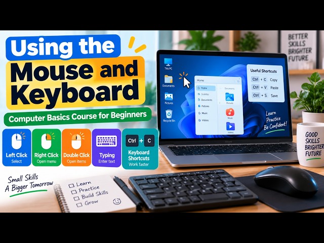 Using the Mouse and Keyboard | Computer Basics Course for Beginners