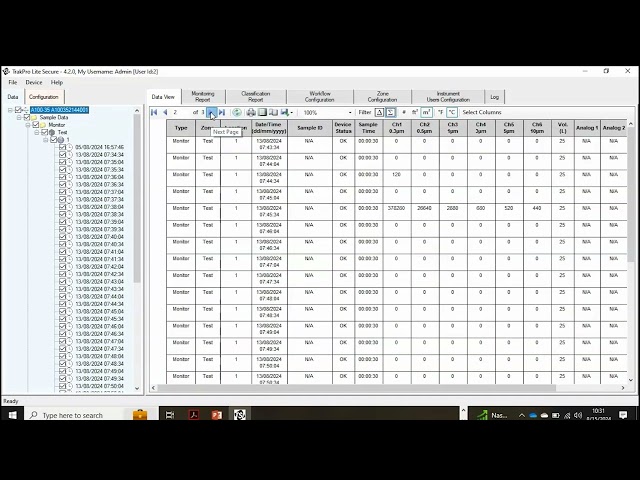 Efficiently View Data - TSI AeroTrak+ A100 Portable APC with TSI TrakPro Lite Secure Software