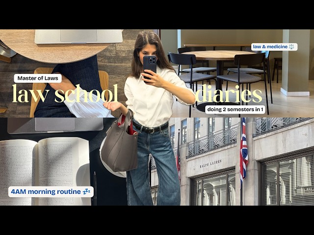 4am morning routine | doing 2 semesters of law school in 1 ⚖️🗞️☕️