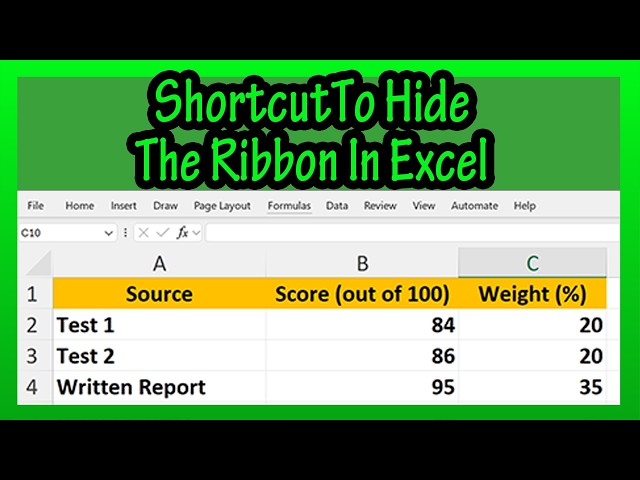 How To (Quickly) Hide (Minimize) Unhide Show Ribbon In An Excel Worksheet Explained
