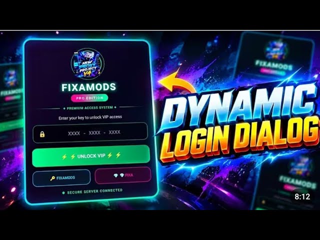 🔥DYNAMIC LOGIN DIALOG🔥FIXAMODS PROEDITION👿VIP LOGIN SYSTEM🚀