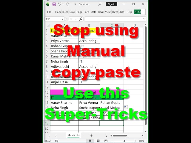 Stop using manual copy paste, use this Super Tricks #excel #exceltips #exceltricks #exceltutorial