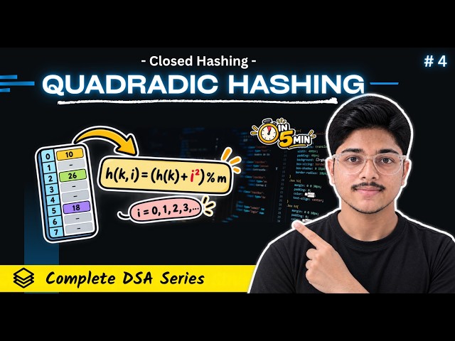 Quadratic Probing Explained in 5 Minutes! (Open Addressing Made Easy)
