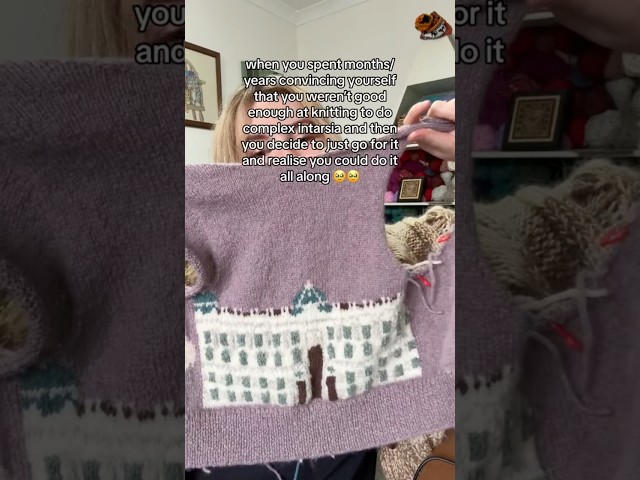 review of my intarsia progress in my latest video 💕💕 #knitting #knit #intarsia