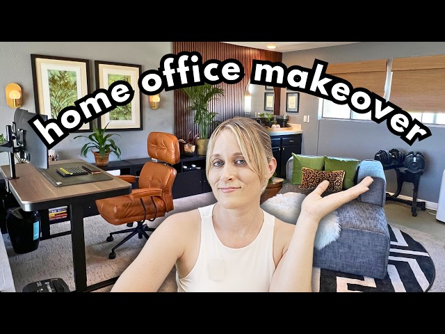Turning a Boring Gray Home Office Into a Relaxing Lounge